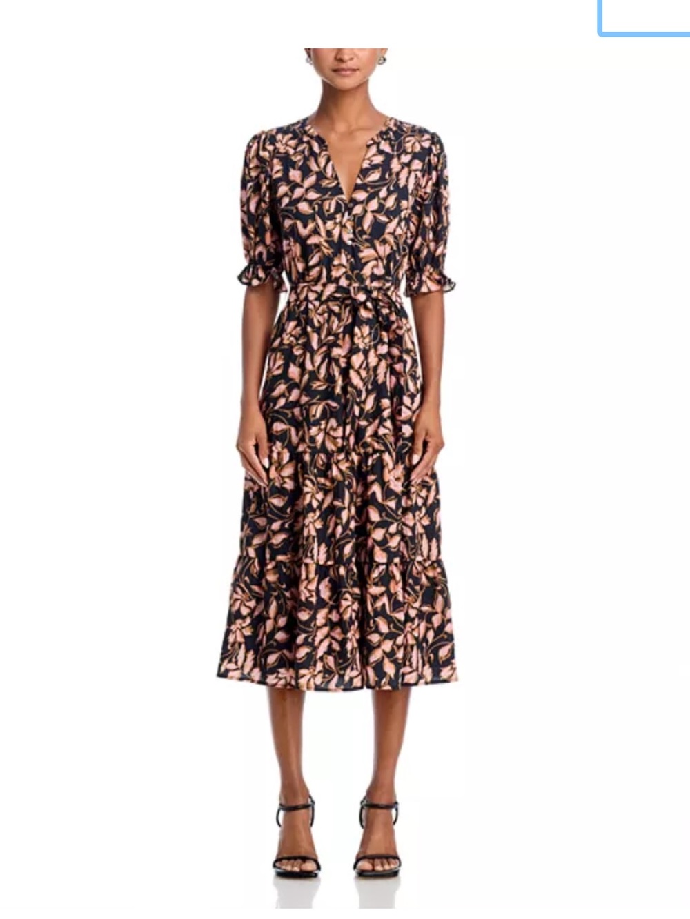 Rails Women’s Black & Blush Floral Midi Dress